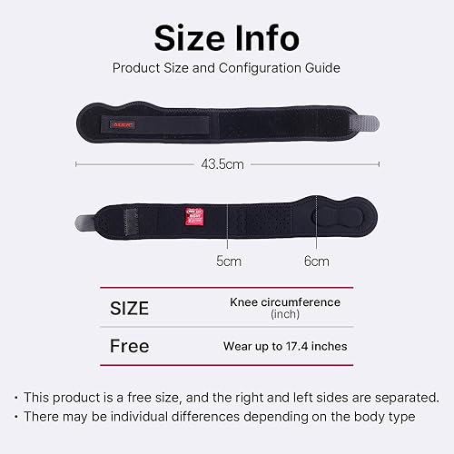 Miniatura 6 de Aider Rodillera de rótula  Correa de soporte de rodilla para alivio del dolor, tendón rotuliano, Osgood Schlatter, y recuperación de férula de la