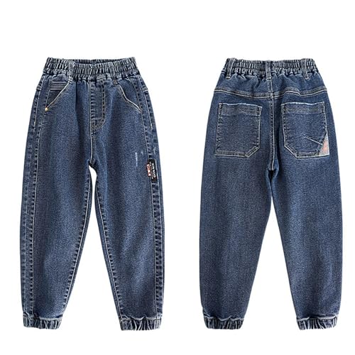 Boys Baggy Jeans for Kids Teen Casual Straight Wide Leg Cargo Jeans Y2K Summer Loose Elastic Waist Denim Pants4