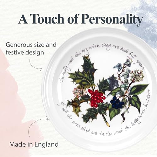 Portmeirion-Holly-and-Ivy-10-inch-Christmas-Dinner-Plates-Set-of-4-Festive-Tableware-Beautiful-Holly-Motif-Microwave-Dishwasher-Freezer-Oven-Safe-Holiday-Dining-Seasonal-Entertaining Portmeirion Holly and Ivy 10 inch Christmas Dinner Plates Set of 4 Festive Tableware Beautiful Holly Motif Microwave Dishwasher Freezer Oven Safe Holiday Dining Seasonal Entertaining