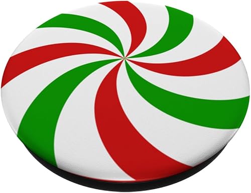 Miniatura 2 de PopGrip estándar PopSockets de bastón de caramelo de Navidad rojo blanco verde menta