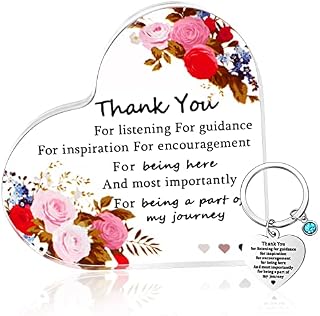 2 Pieces Thank You Gift Leaving Gifts for Colleagues Women Gifts for Teachers Funny Leaving Retirement Gifts for Women Keyring Heart Shaped Acrylic Plaque for Christmas Friend Presents Ideas Gift