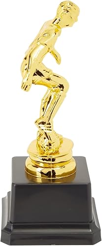 Miniatura 7 de Juvale Paquete de 12 trofeos de fútbol pequeños de oro para ceremonias de premios de equipo, juegos de campeonato, competiciones deportivas (2.5 x 6