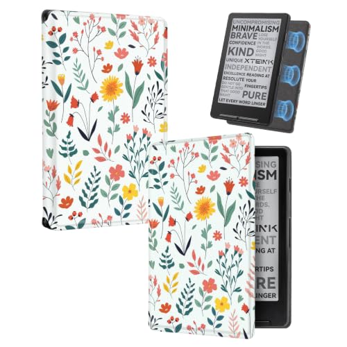Image of CoBak Magnetic Case for XTEINK X4, Ultra-Lightweight Protective Cover for Xteink X4 E-Reader, Secure Magnetic Attachment(Flower Sea)