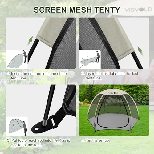 Visvold LX02-02TS Screen House Tent Portable Screened Canopy Tent With Carry Bag Shelter Mesh Walls Screen House Room Great thumb #2
