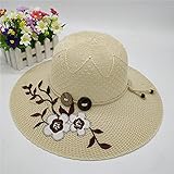 Geekcook Sombrero cordobes Mujer,Sombrero de Punto de la Flor de la Sombrero de Las señoras de Las señoras del Sombrero 2021-Beige