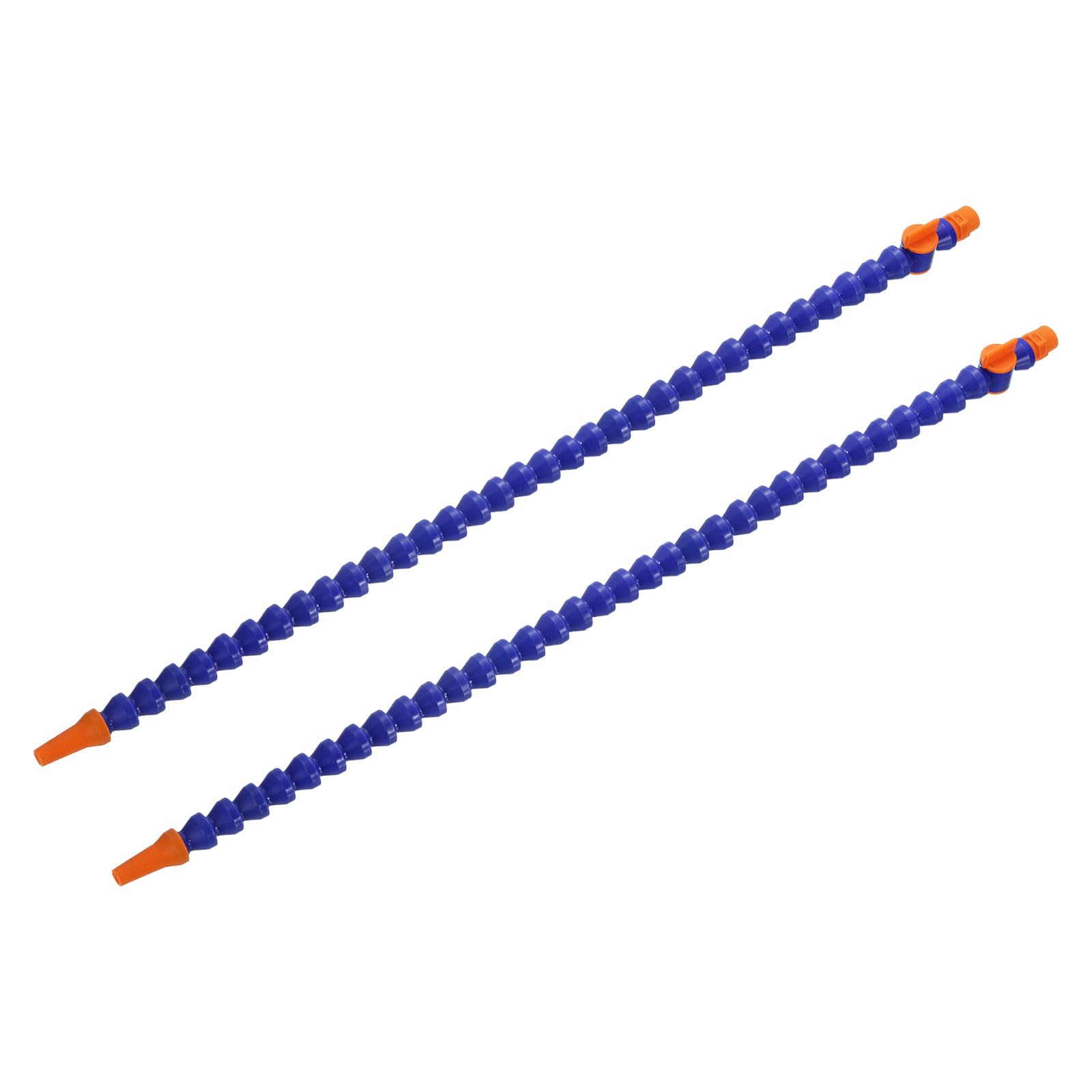 sourcing map 2Pcs G3/8" Thread Flexible Water Oil Coolant Pipe Hose, 600mm Plastic Adjustable Round Nozzle Cooling Pipe Hose with Switch and Internal Tube for Lathe CNC Water Cooling System