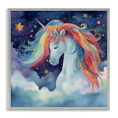 Tableau licorne arc-en-ciel Stupell Industries cadeau de naissance