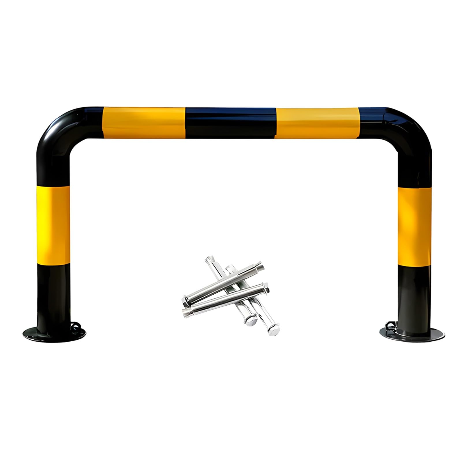 WDSOPK Traffic Safety Bollards, Steel Removable Safety Bollards,Safety Bollard Post for Traffic Control,Heavy Duty Safety Bollard,Easy to Assemble （39x12in）