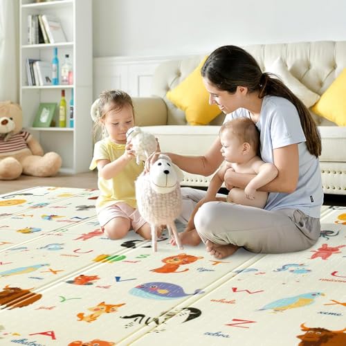Image of Baby Play Mat, Crawling Mat, XPE Foam, Double-Sided, Flatbar, Waterproof, Extra Size, Carpet Baby Mat, Non-Slip, 150 x 180 cm- Non-Slip Crawl Floor Mat