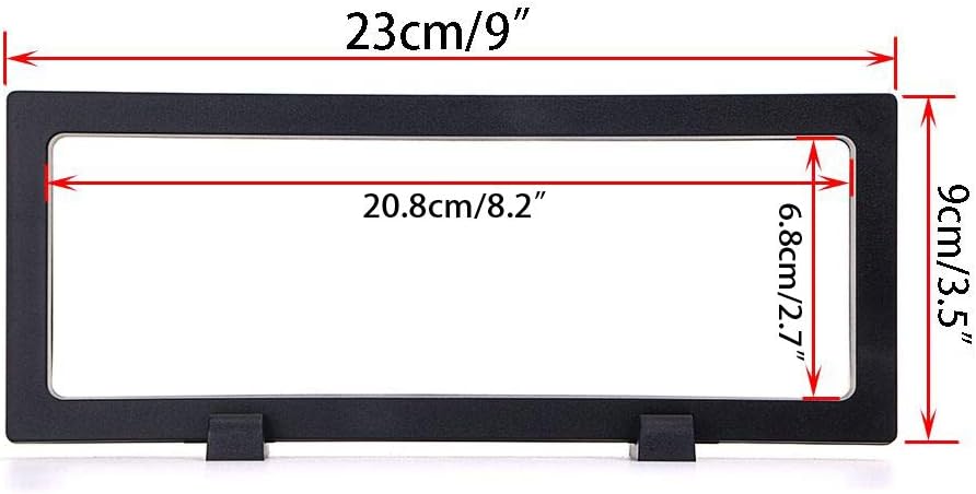 Skelang 3 Pcs 3D Floating Display Case, Black Display Stand Holder 9"×3.54"×0.75"(L×W×H Suspension Frame for AA Medallion, Antique Challenge Coins, Chip, Jewelry, Pin