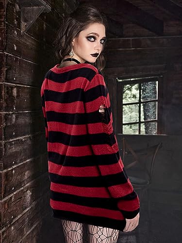 Goth Sweater Punk Gothic Sweaters Halloween Pullover Tops Women Harajuku Aesthetic Y2K Sweater3