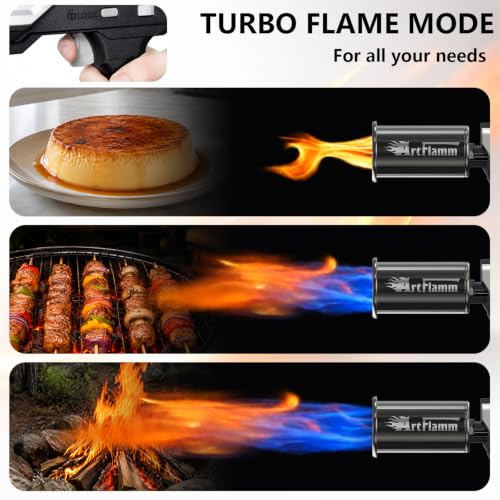Image of ARTFLAMM Upgraded Propane Torch Gun with One-Touch Max Flame Boost, Heavy Duty Blow Torch with Trigger Control for BBQ, Fire Starting, Grilling, Searing Steak & Outdoor Use (Tank Not Included)