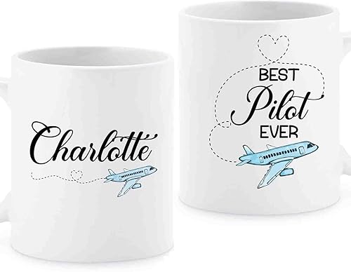 Vista 27 de BigTees Taza de café de piloto personalizada, regalos para piloto, taza de piloto, taza de café de piloto de avión, taza de café personalizada
