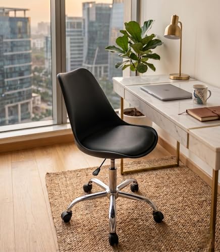 Image of Modern Arihant Bar Stool with 360 Swivel | Height Adjustable Bar Chair | Counter Stool & High Chairs | Comfortable for Home, Office, Restaurant Bar, Cafe & Cash Counter - (Black)