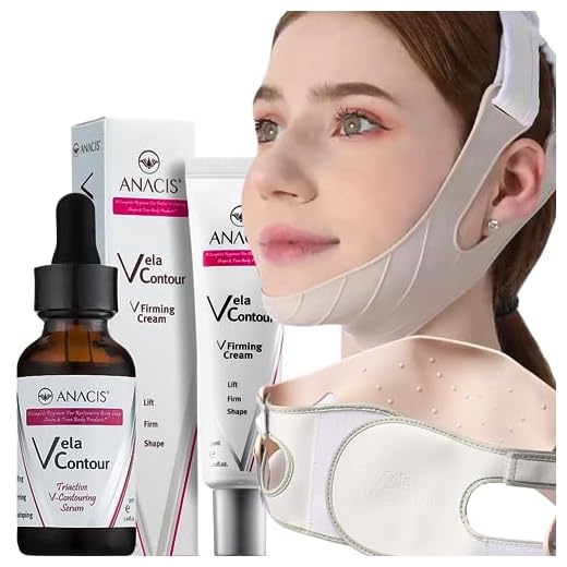 Double Chin Reducer Neck Loose Sagging Skin Lifting Tightening Firming Face Shaping Mask. Vela Contour (Serum Cream Belt)