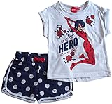 miraculous Ensemble été Lady Bug (Blanc, 4 Ans)