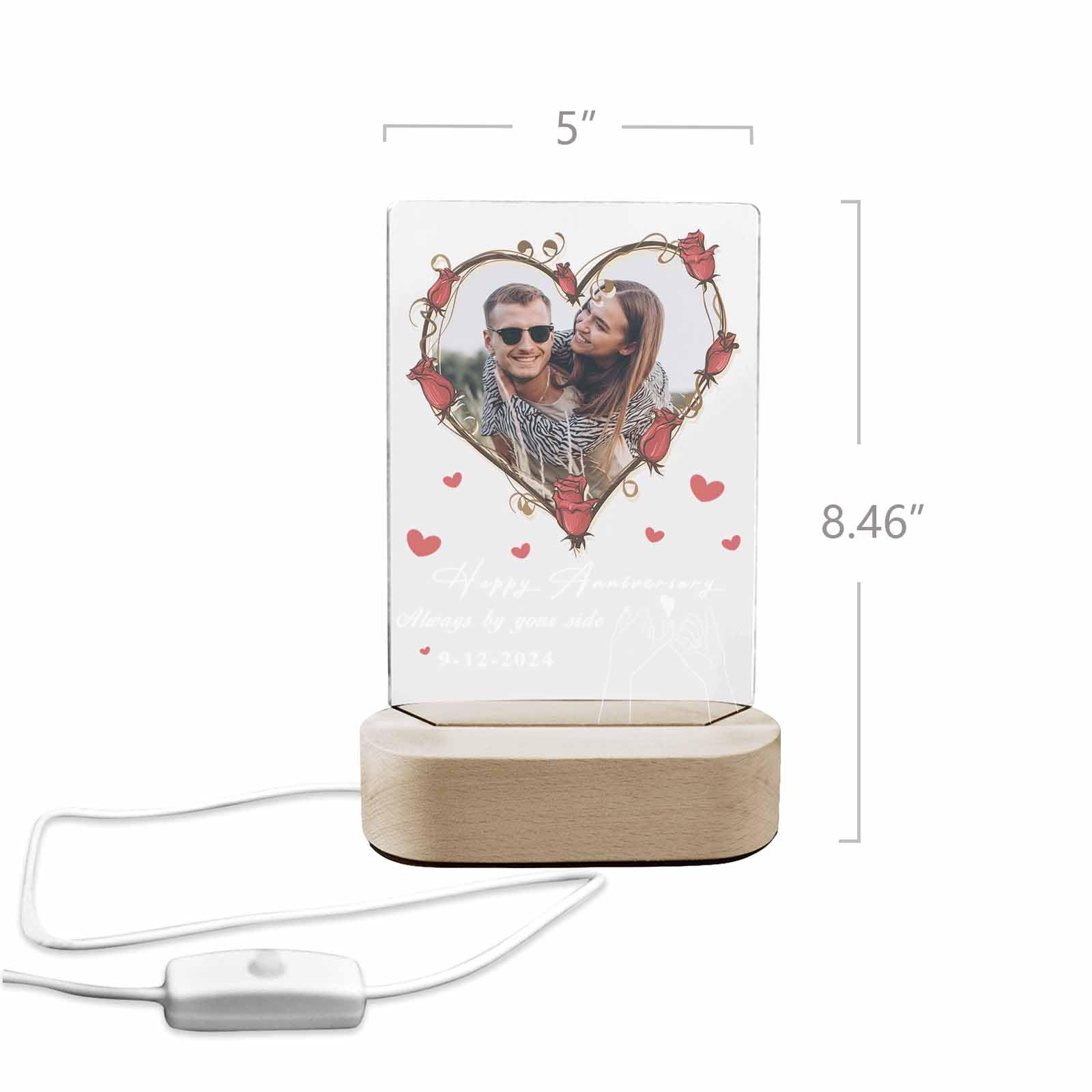 Gift For Her Couple Sitting - Personalized Acrylic Block Plaque LED