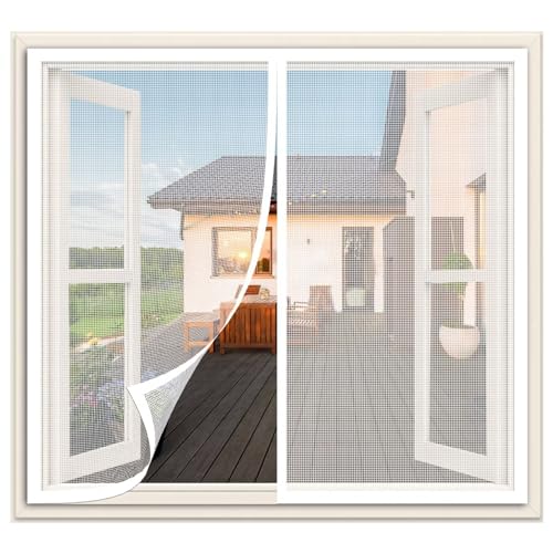 Insect Protection Roller Blind for Windows 50x125cm Insect Protection Balcony Door Magnetic Fly Curtain Without Drilling for Living Room and Sliding Door,White