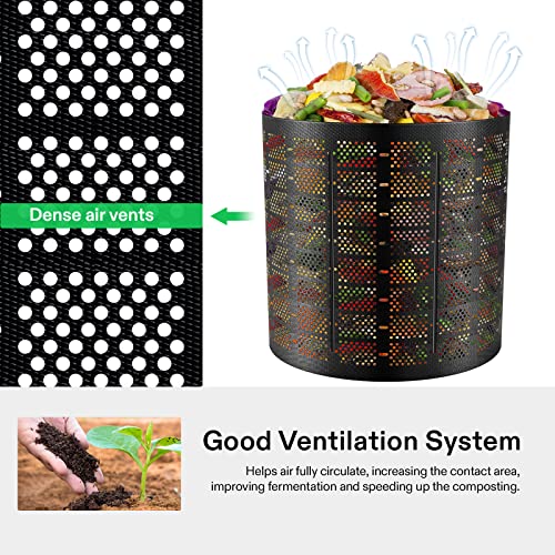 VIVOSUN 220 Gallon Outdoor Compost Bin, Expandable Composter, Easy to Setup & Large Capacity for Backyard, Lawn (Black with Gloves) by VIVOSUN - Image 3
