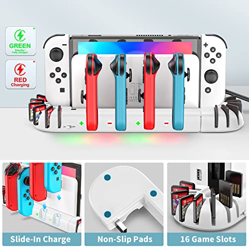 OIVO-Switch-Caricatore-Compatibile-con-Joy-Con-Nintendo-SwitchSwitch-OLED-Caricabatterie-Controller-Switch-con-8-slot-di-gioco-per-Modello-Joycon-SwitchSwitch-OLED-Bianco