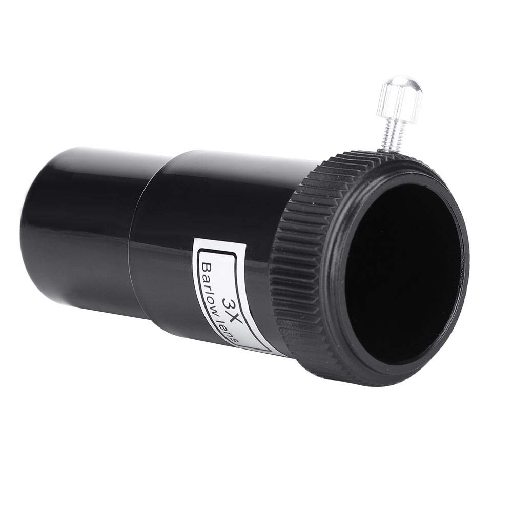 Bewinner 0.96 Pulgadas 3X Lente Barlow,Vidrio Óptico 24.5 mm Lente Acromática de Barlow, Rosca M42x0.75mm,Fácil Usar,Durable, Barlow Lente de Plástico para Oculares de Telescopio Astronómico