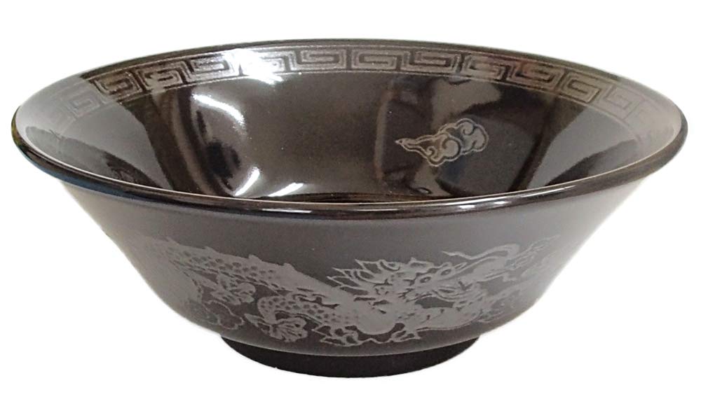 Amazon | ラーメン丼 黒銀竜紋 7.0切立丼 業務用食器 美濃焼 23b353-30
