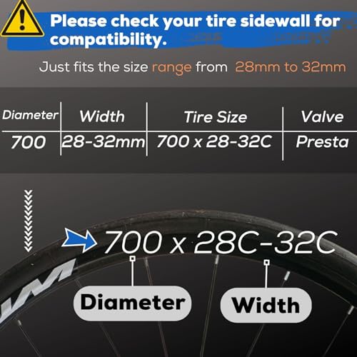 Image of 4-Pack Road Bike Tubes 700 x 23c /25c 28c /32c 35c /43c - Butyl Rubber 700c Bike Tube Replacement - Presta /Schrader - 48mm / 60mm
