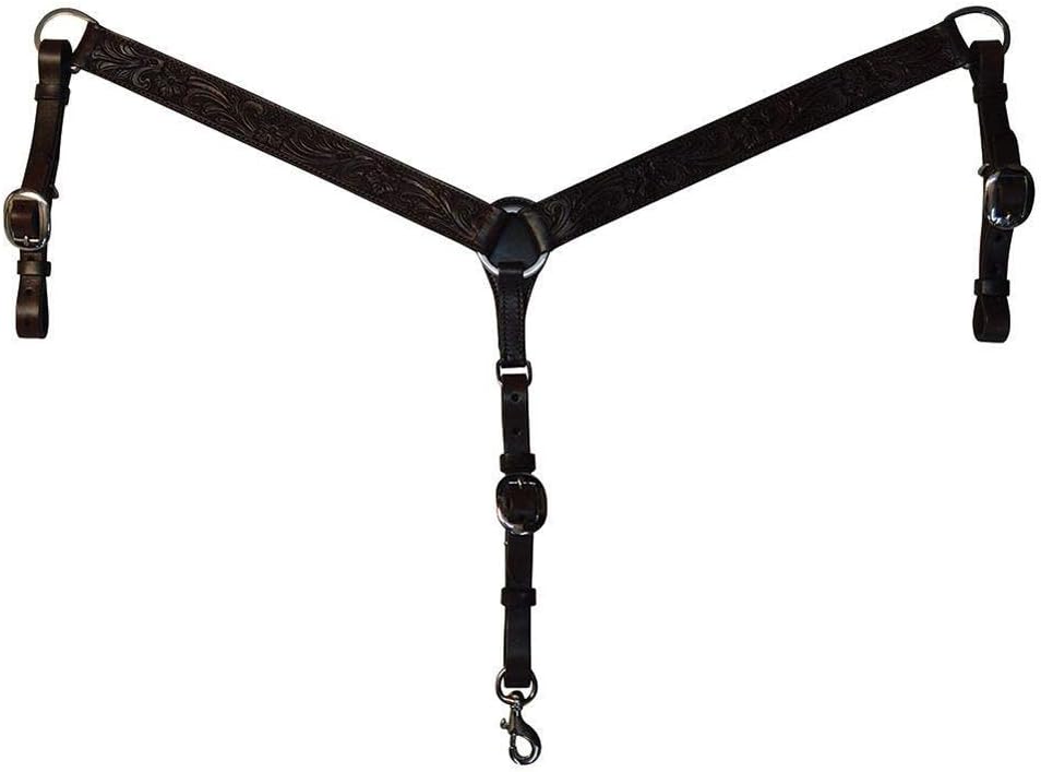 Circle Y Wide Straight Classic Floral Breast Collar for Horse
