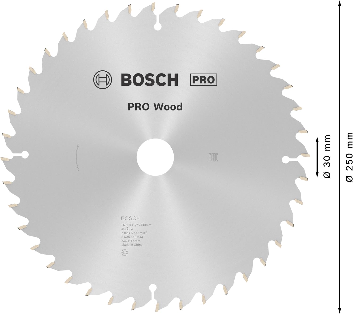 Bosch 1x Tarcza pilarska PRO Wood do przewodowych ukośnic (do Miękkie drewno, Twarde drewno, Ø mm, Professional Akcesoria Kątowa piła tarczowa)