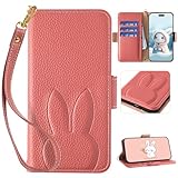 Reddylin 対応 Xperia 5 III ケース 手帳型 かわいいウサギ おしゃれ エクスペリア5iiiケース 手帳型 スタンド機能 カード収納 SO-53B 携帯ケース xperia5iii ケース 全面保護 衝撃吸収 耐久性 マグネット式 A103SO SOG05 カバー xperia 5iii 携帯カバー 指紋防止 仕上がり ご家族やご友人へのプレゼントにも，レッド