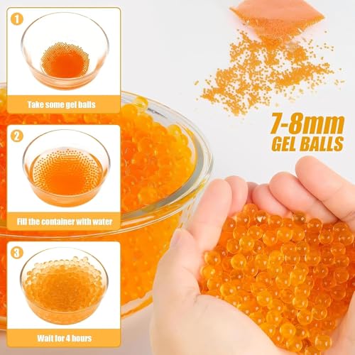 Image of Verat 2 Packet Gel Water Balls /Water Beads /Refill Water Bead /Gel Blaster Ammo /Water Balls for Gun /Gel Balls for Kids /Gel Blaster Balls in Bottle /7-8mm Non-Toxic Water Beads Gel Guns(20000 Orange)