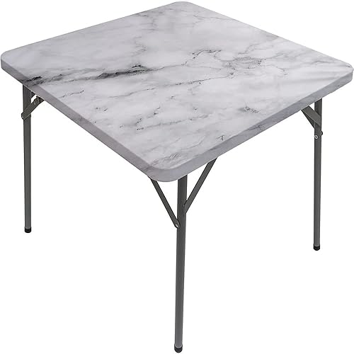 Miniatura 80 de Mantel cuadrado de mármol, patrón de granito natural con efectos de rastro de manchas nubladas, imagen de mármol, borde elástico, adecuado para Gris