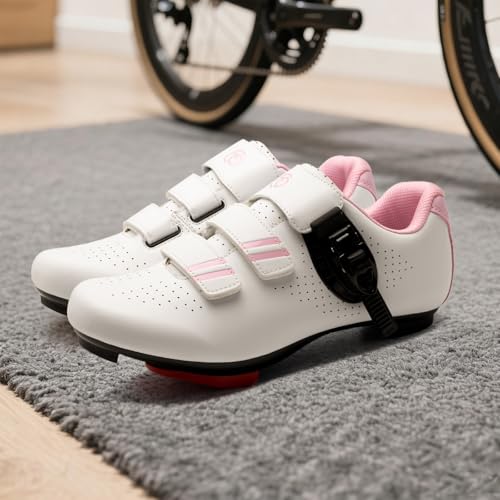 Image of Cycling Shoes for Men Women Compatible with Peloton Bike, Indoor Spin Shoes with Pre-Installed Delta Cleats, Comfortable & Safe Unisex Outdoor Road Cycling Shoes