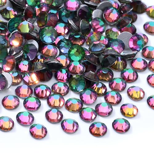 Image of Green Volcano Flatback Rhinestones, Glass Rhinestones for Nail Art and Craft, Glue Fix, Loose Crystal Gemstones(Green Volcano, SS16, 1440pcs, 3.8-4.0mm)