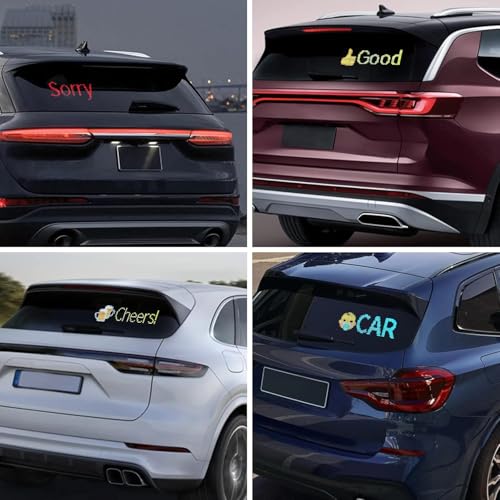 Image of AutoBizarre Flexible Waterproof DIY Customizable LED Matrix Panel Display Screen Sign Board with Mobile Application and Remote Control for Cars, Home, Office, Shops etc (Multicolor, Medium- 35x10 Cm)