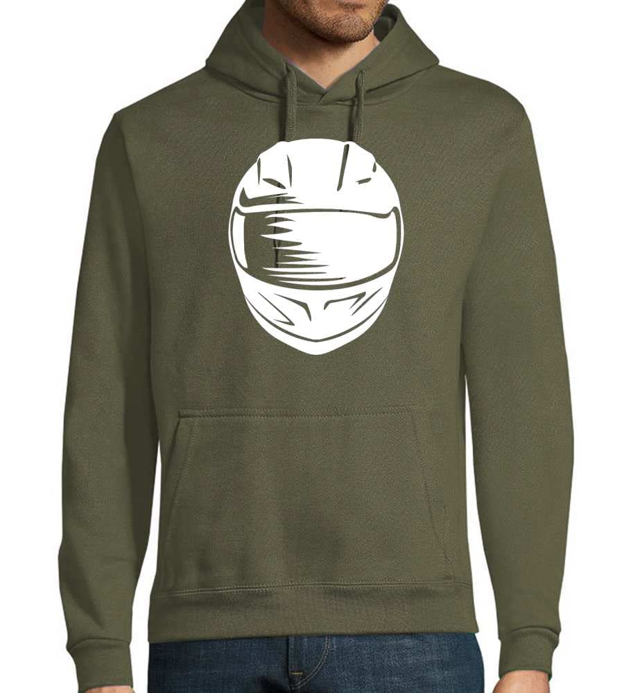 Męski kask motocyklowy z kapturem, wojsko, 4XL