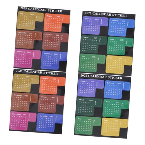 Happyyami 2セット 年用プランナータブステッカー カラフルで折りたたみ可能 ジャーナル ノート 手帳用月間インデックスシール 管理と整理に