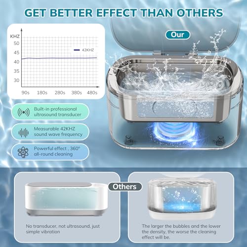 LifeBasis Ultraschallreinigungsgerät 500ml - Der Neueste Ultraschallreiniger 42KHz Touchscreen...