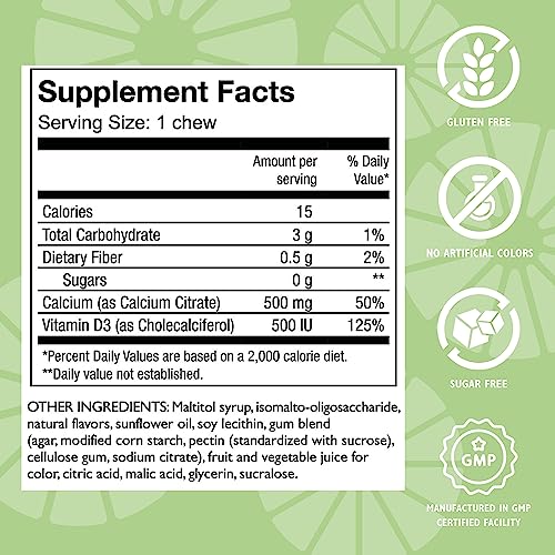 Celebrate Vitamins Bariatric Calcium Citrate Soft Chews With Vitamin D3, 500Mg, Sugar-Free & Gluten-Free Calcium Citrate For Bariatric Patients, Strawberry Banana Cream, 90 Count #TOP2