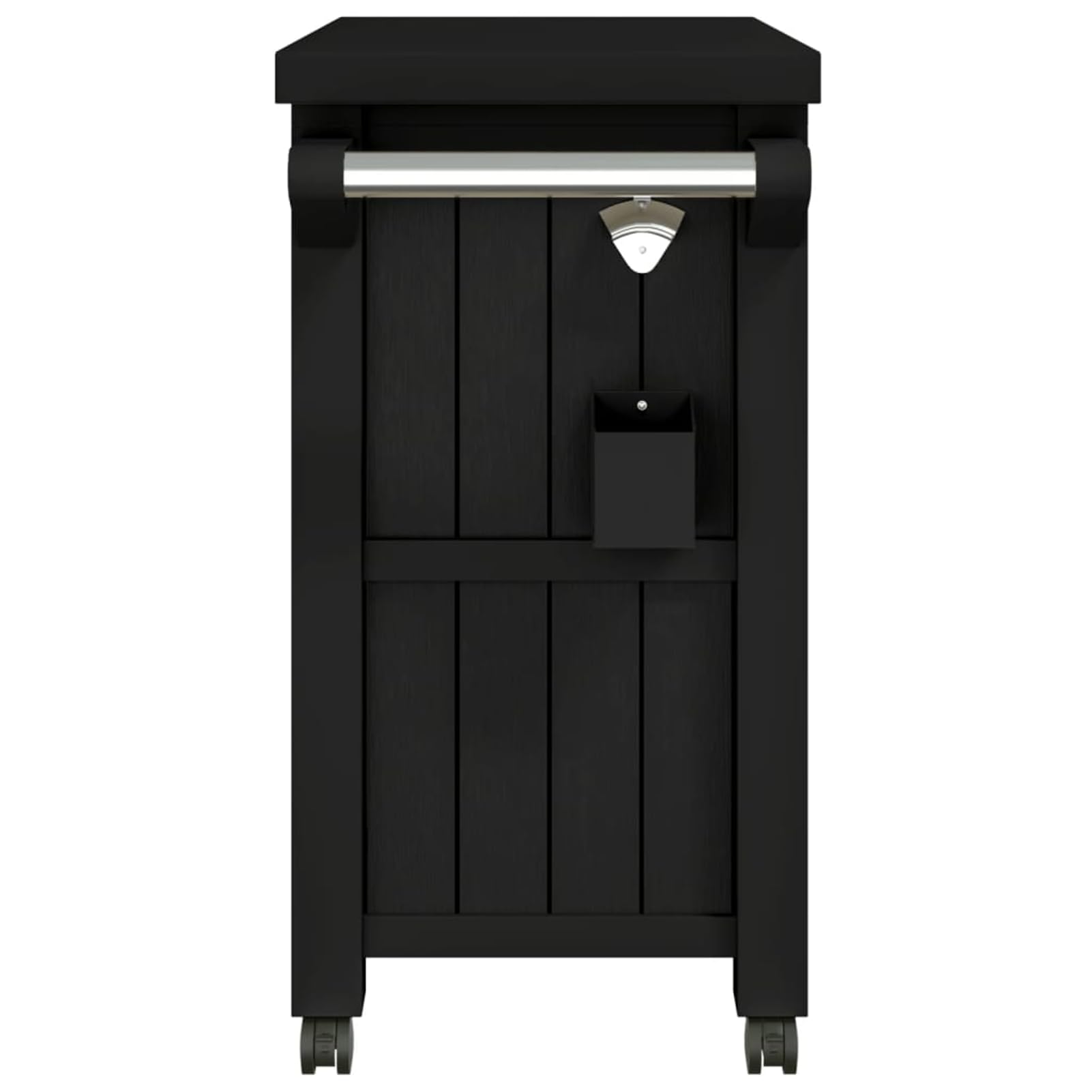 Geecher Carrello di Servizio 3 in 1 con Secchiello per Ghiaccio 80 L, Mobile da Esterno con Ruote Bloccabili, Tavolo di Preparazione e Conservazione, Polipropilene Nero, 102x46x86,5 cm for Eventi all'