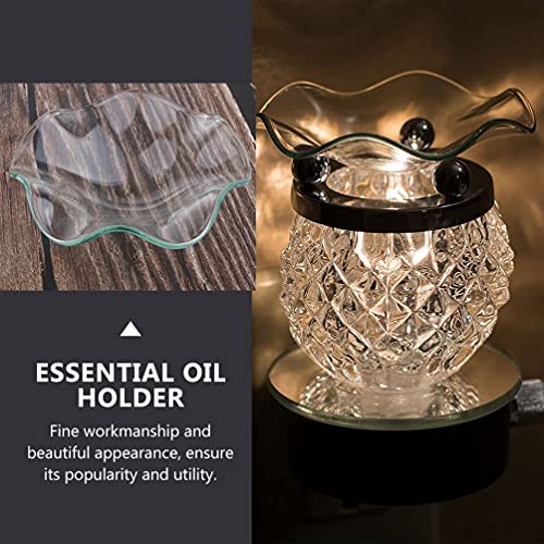 Zerodeko 2Pcs Replacement Wax Warmer Dish Decorative Glass Bowl Melt Warmer Plate Lid Tray Essential Candle Oil Dish For Aromatherapy Lamp, Incense Lamp, Furnace Accessories (L) #TOP5