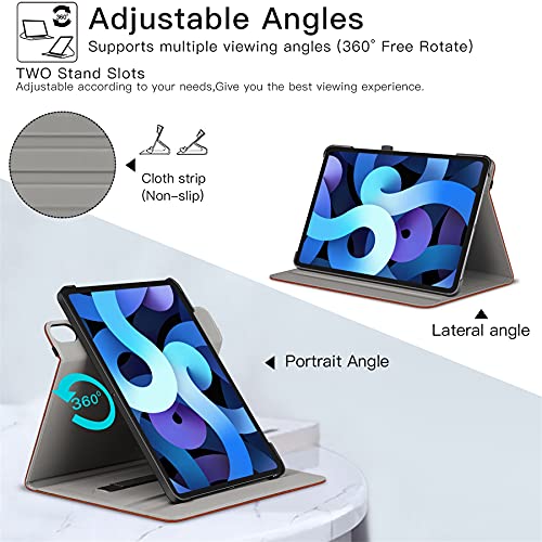 Ztotop Case For Ipad Air 5Th/4Th Generation 10.9 Inch 2022/2020, 360 Degree Rotating Pu Leather Cover For Ipad Pro 11" 2018/Ipad Air 4 & 5, Brown #TOP2