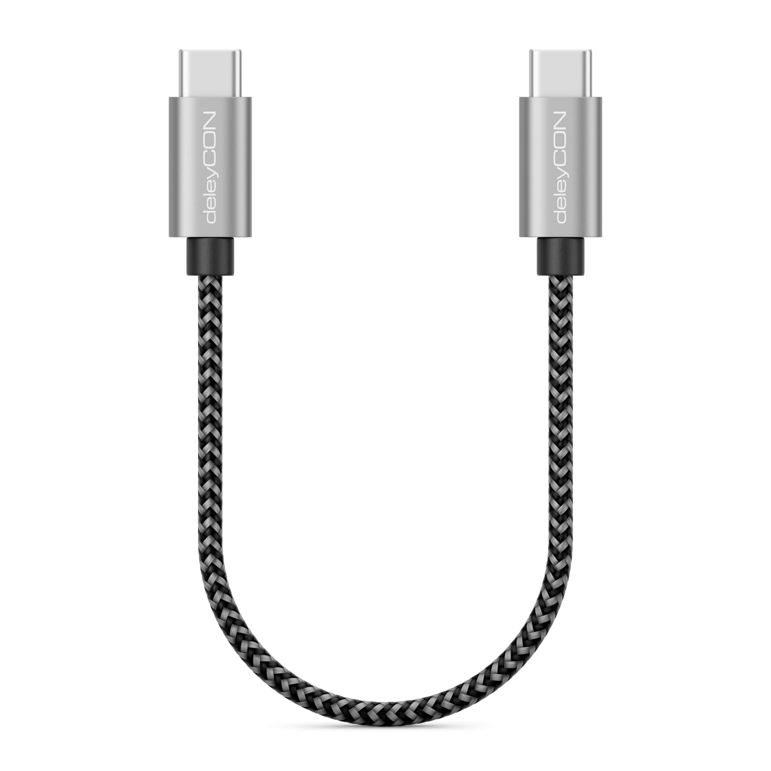 deleyCON 0,15m Cavo USB C PD3.0 (Ricarica Rapida 60W) Cavo di Ricarica USB-C a USB-C Corto 15cm per iPhone 17 16 15 Pro Max Samsung Galaxy S25 S24 S23 S22 Pixel iPad Pro MacBook Air Tablets Switch PS5
