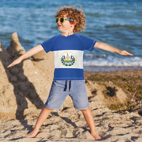 Aflyko Patriot Kid Rashguard Shirt Flag of El Salvador Boys Girls Swimsuit Top4