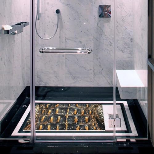 Alfombrilla rectangular con patrón de cocodrilo marrón y ventosas para bañera 7
