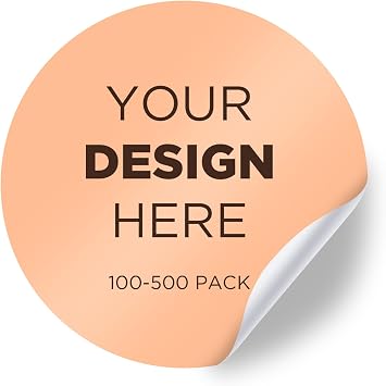 100-500 Custom Stickers Personalized Business Labels Decals, 1.5"-10" Customized Your Own Waterproof Vinyl Stickers with Any Design Logo Image Photo Text Name Address QR Code