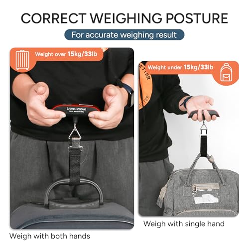 مراجعة Travel Inspira 110LB: مقياس أمتعة رقمي أحمر مع إنذار الوزن الزائد وشاشة LCD مضيئة - الصورة 5