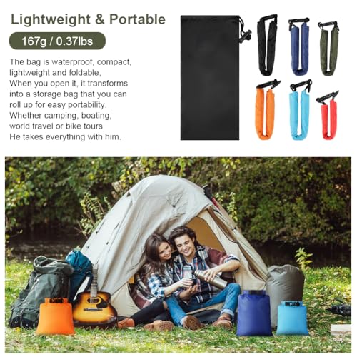 vsshe wasserdichte Tasche, 6 Stück wasserdichte Aufbewahrungsbeutel, 1,5/2,5/3/3,5/5/8L Packsack Wasserdicht Ultraleicht Dry Bag Trockentasche für Driften Schwimmen Schnorcheln Camping Kajak Zubehör
