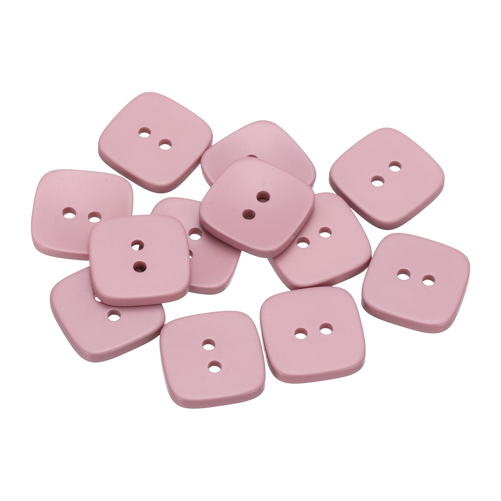 sourcing map 12pcs Sewing Button 22mm (7/8") 2 Holes Square Resin Button Craft Sewing Replacement Accessories for Clothing DIY Crafts Decoration, Pink