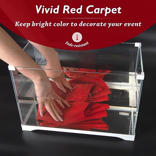 Dofopo Red Carpet Runner For Party, 200Gsm Hallway Runner Rug Event, Non Slip Runway Rug Prom Hollywood Red Carpet Aisle Runner Wedding Ceremony Movie Theme Party Decorations, 3.3 X 33 Ft #TOP4